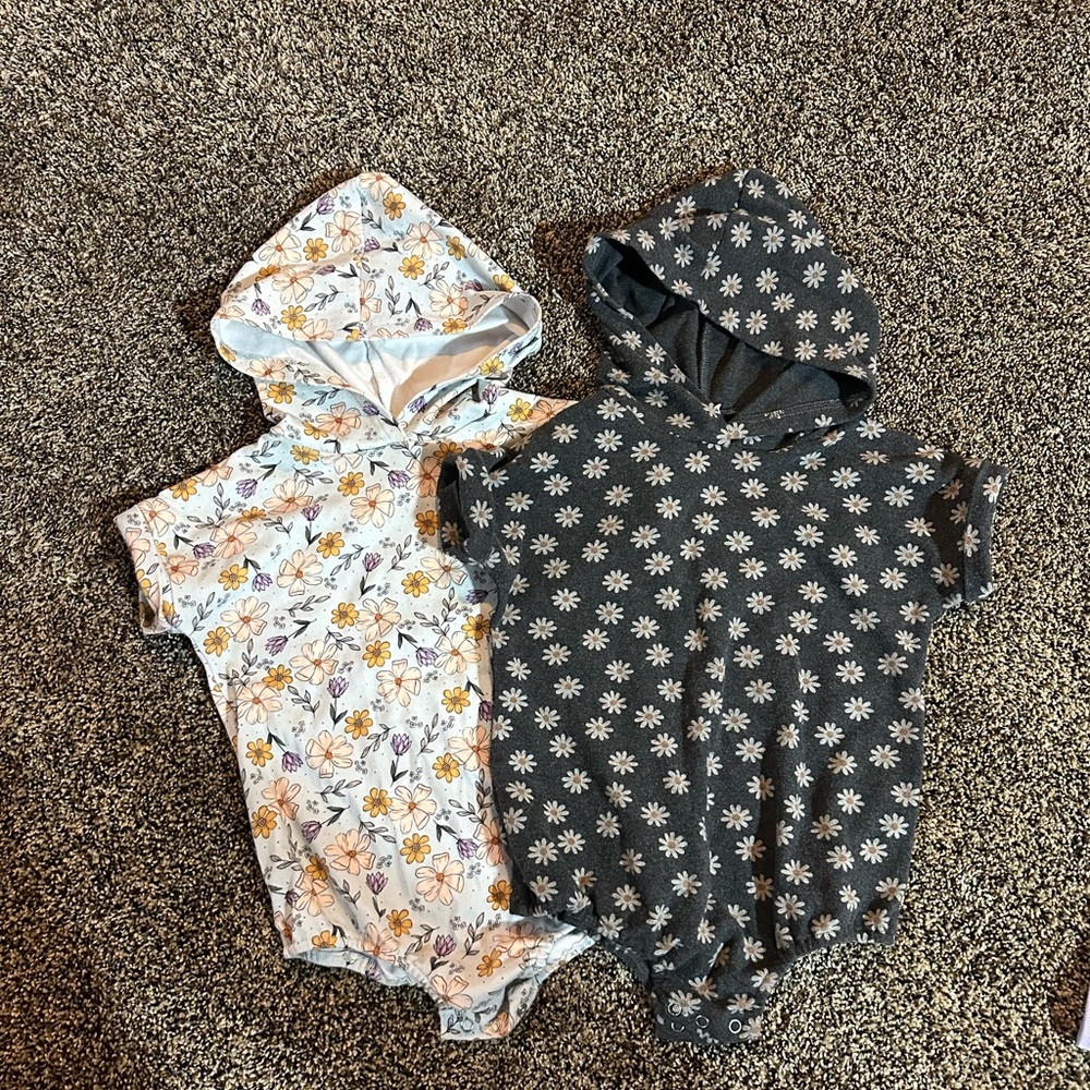 Little one shop - Floral and Daisy Hooded Bodysuits for Kids